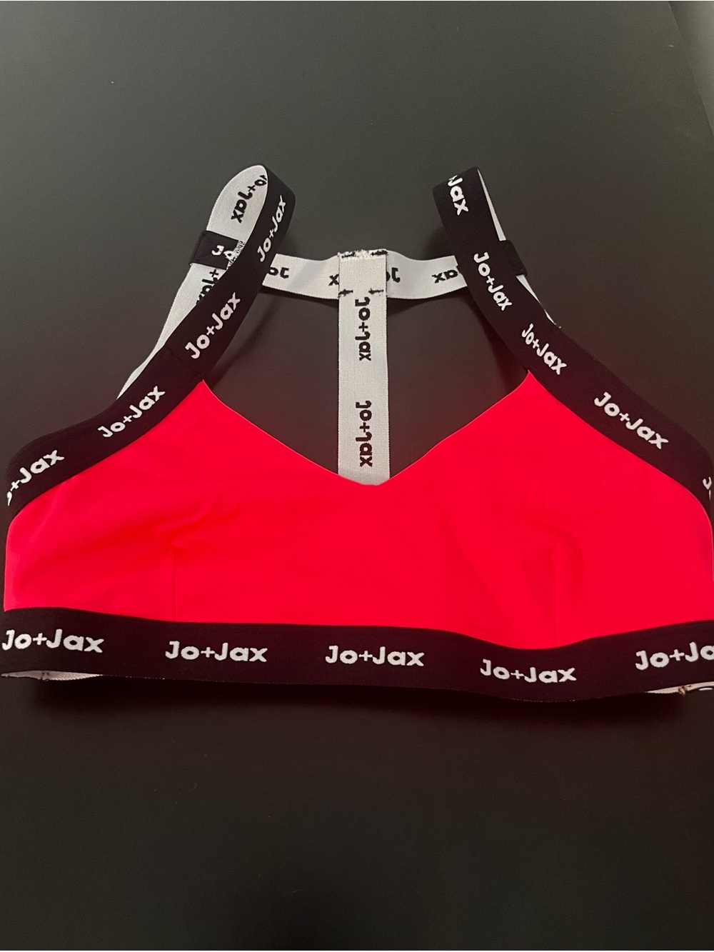 Jo+Jax Women's Hot Pink Sports Bra with Logo Straps